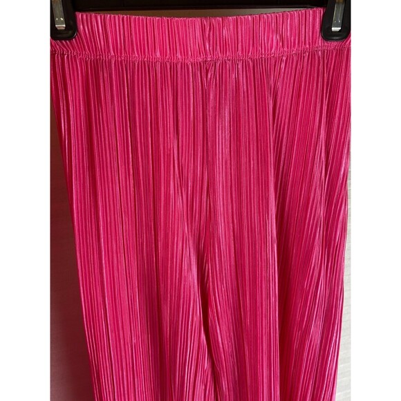 Fashion Nova 2pc Pants Top Sz S Pink Ribbed Long Sleeve Button Down V-Neck Sheer - Picture 5 of 16